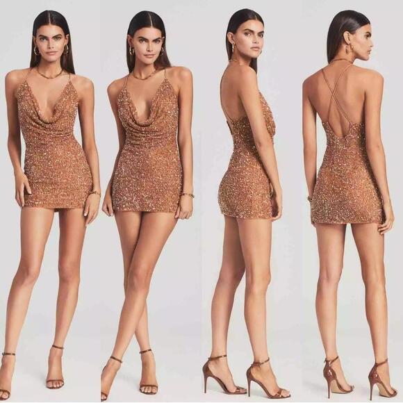 Retrofete Dresses & Skirts - Retrofête Mich Mini Dress in Bronze